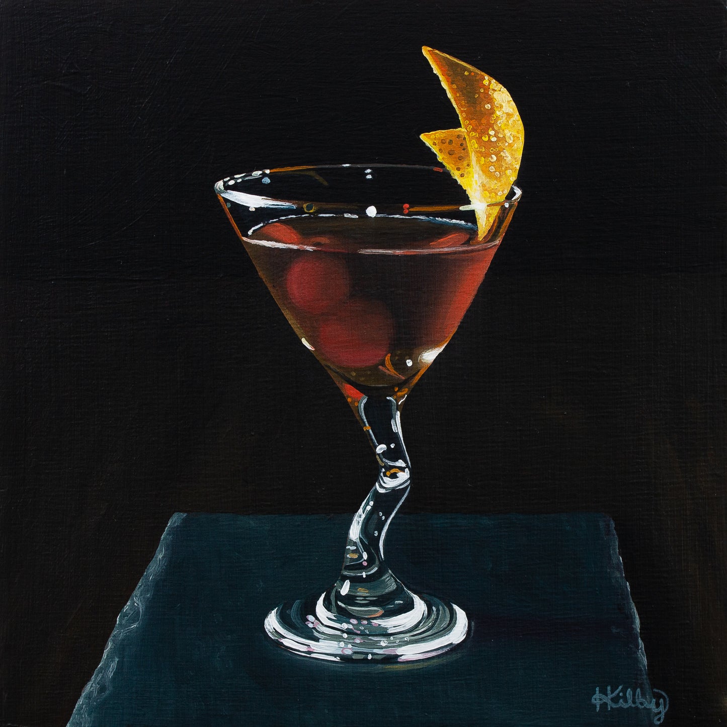The original acrylic painting "Manhattan" by Hannah Kilby from Hannah Michelle Studios.