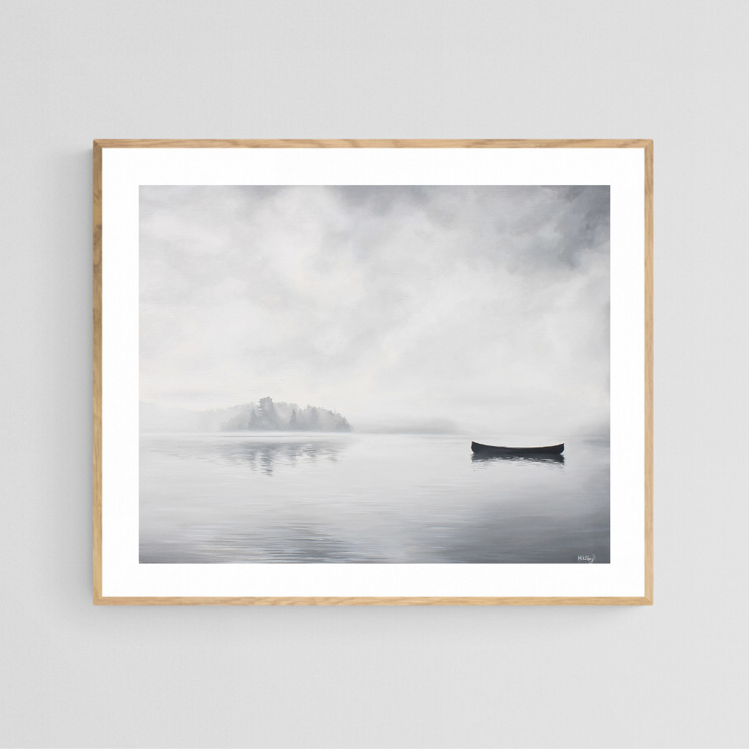 The original painting “Ethereal" by Hannah Kilby from Hannah Michelle Studios, displayed as a 24x30" fine art print in an oak frame.