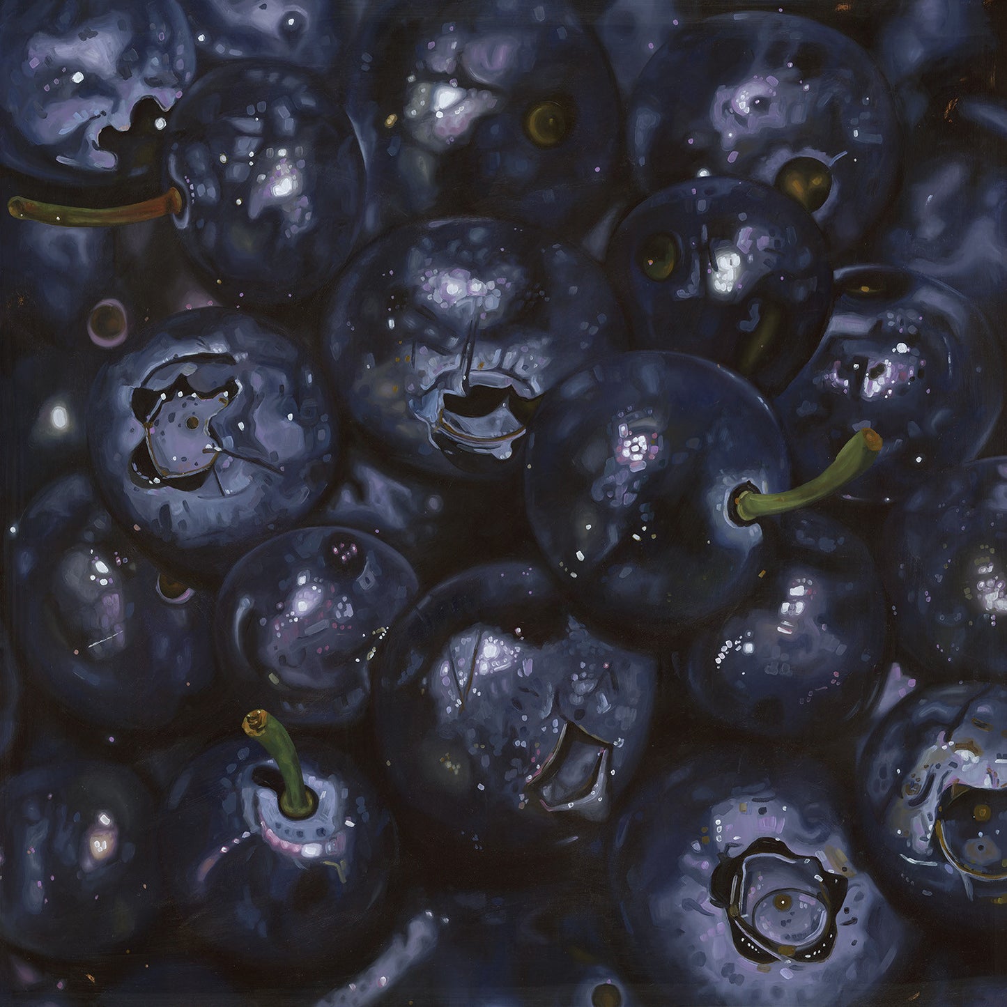 The original painting “Blueberries" by Hannah Kilby from Hannah Michelle Studios.