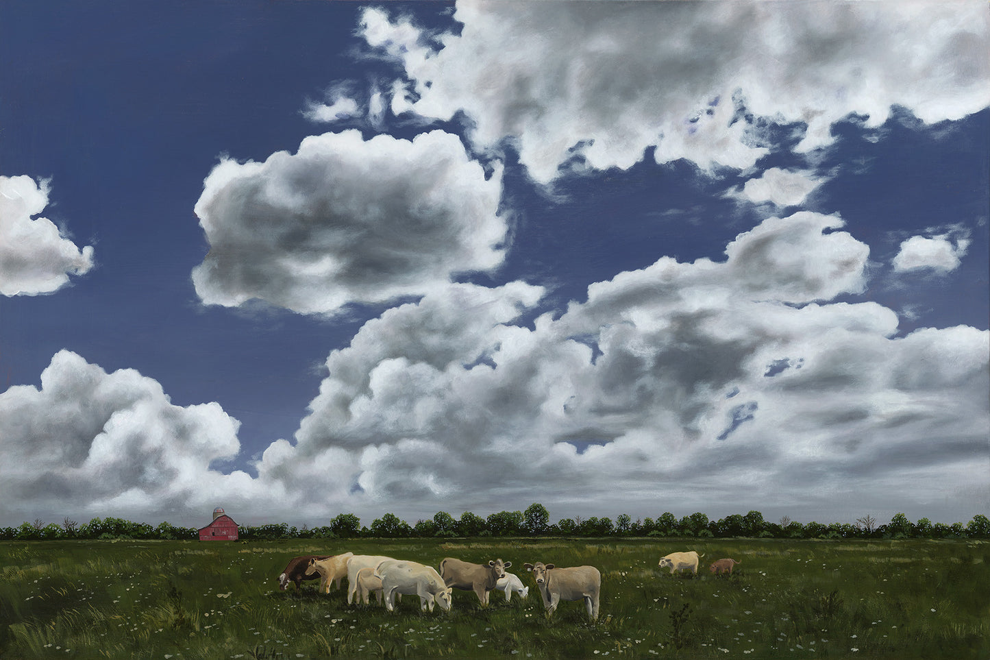 The original painting “Richmond Pastures" by Hannah Kilby from Hannah Michelle Studios.