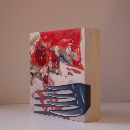 "Cherry Cheesecake" 6x6" Painting