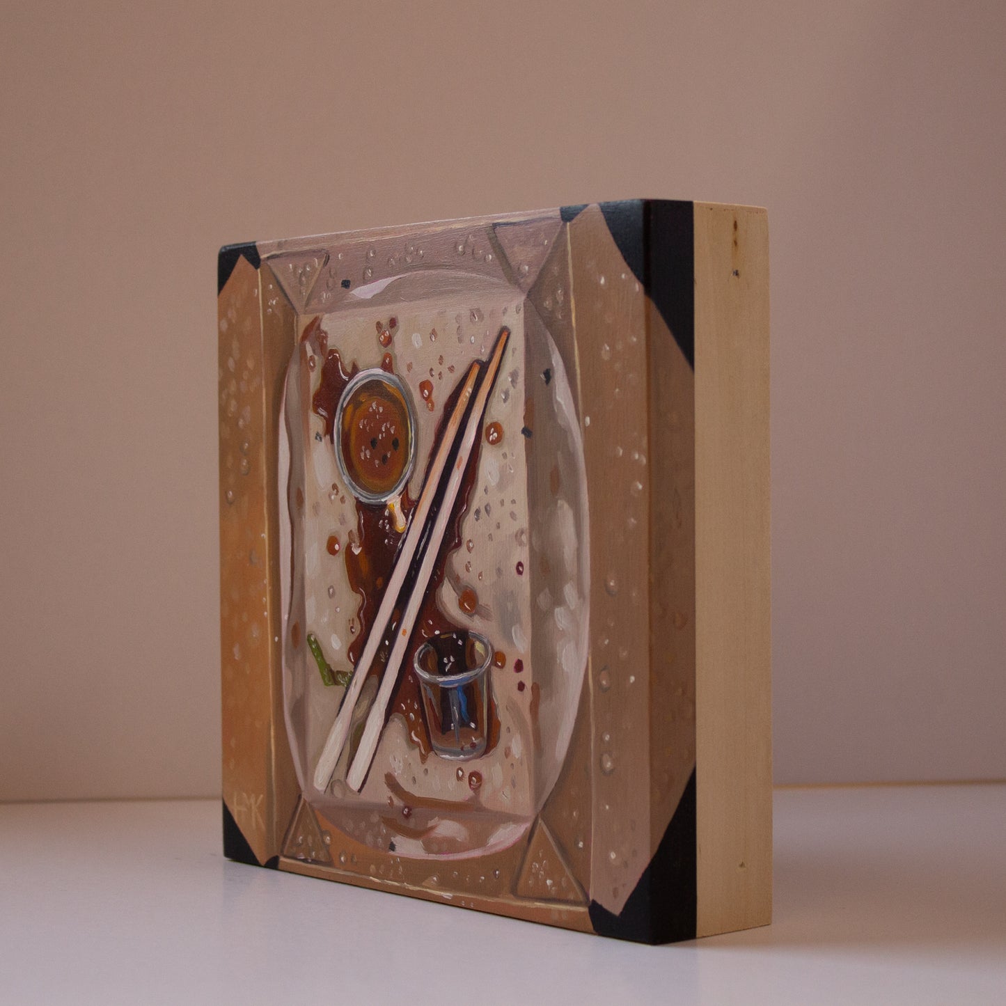 "Dumpling Aftermath" 6x6" Painting