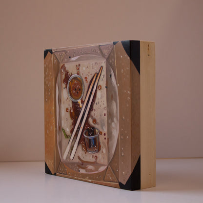 "Dumpling Aftermath" 6x6" Painting