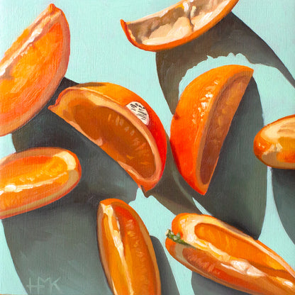 "Glowy Orange Wedges" Giclée