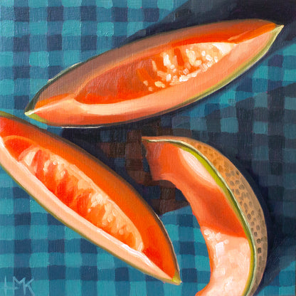 "Cantaloupe On Gingham" Giclée