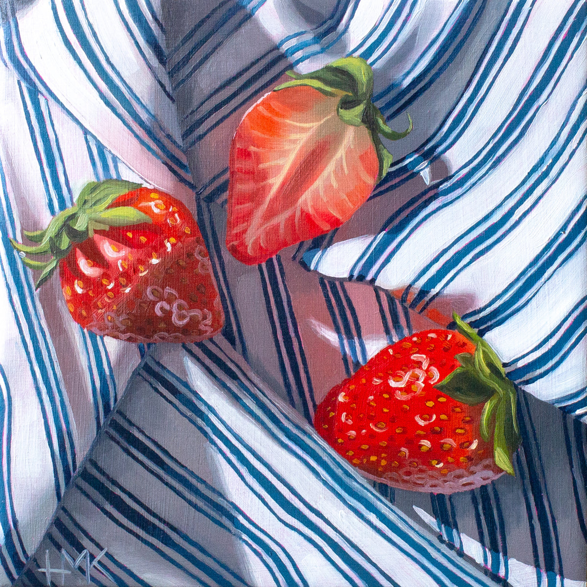 "Strawberries On Tea Towel" Giclée