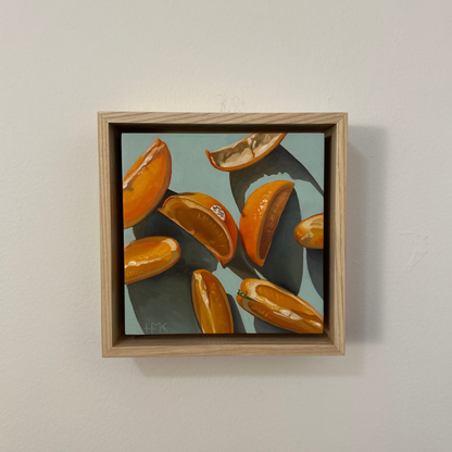 "Glowy Orange Wedges" 6x6" Painting
