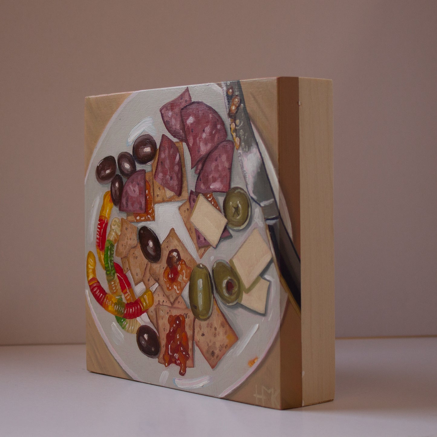 "Girl Dinner" 6x6" Painting