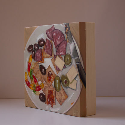"Girl Dinner" 6x6" Painting