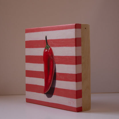 "Sweet Pepper & Stripes" 6x6" Painting