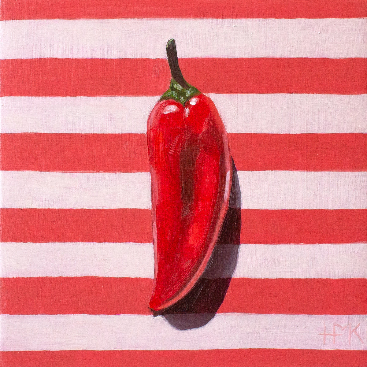 "Sweet Pepper On Stripes" Giclée