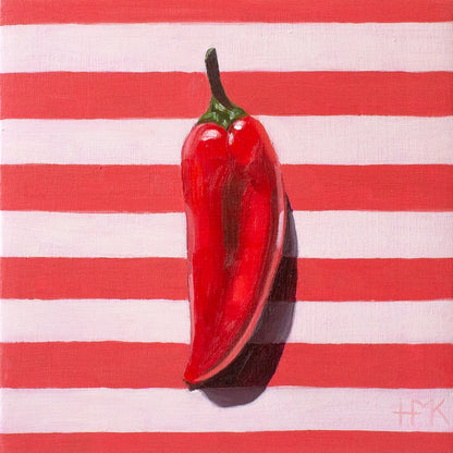 "Sweet Pepper On Stripes" Giclée