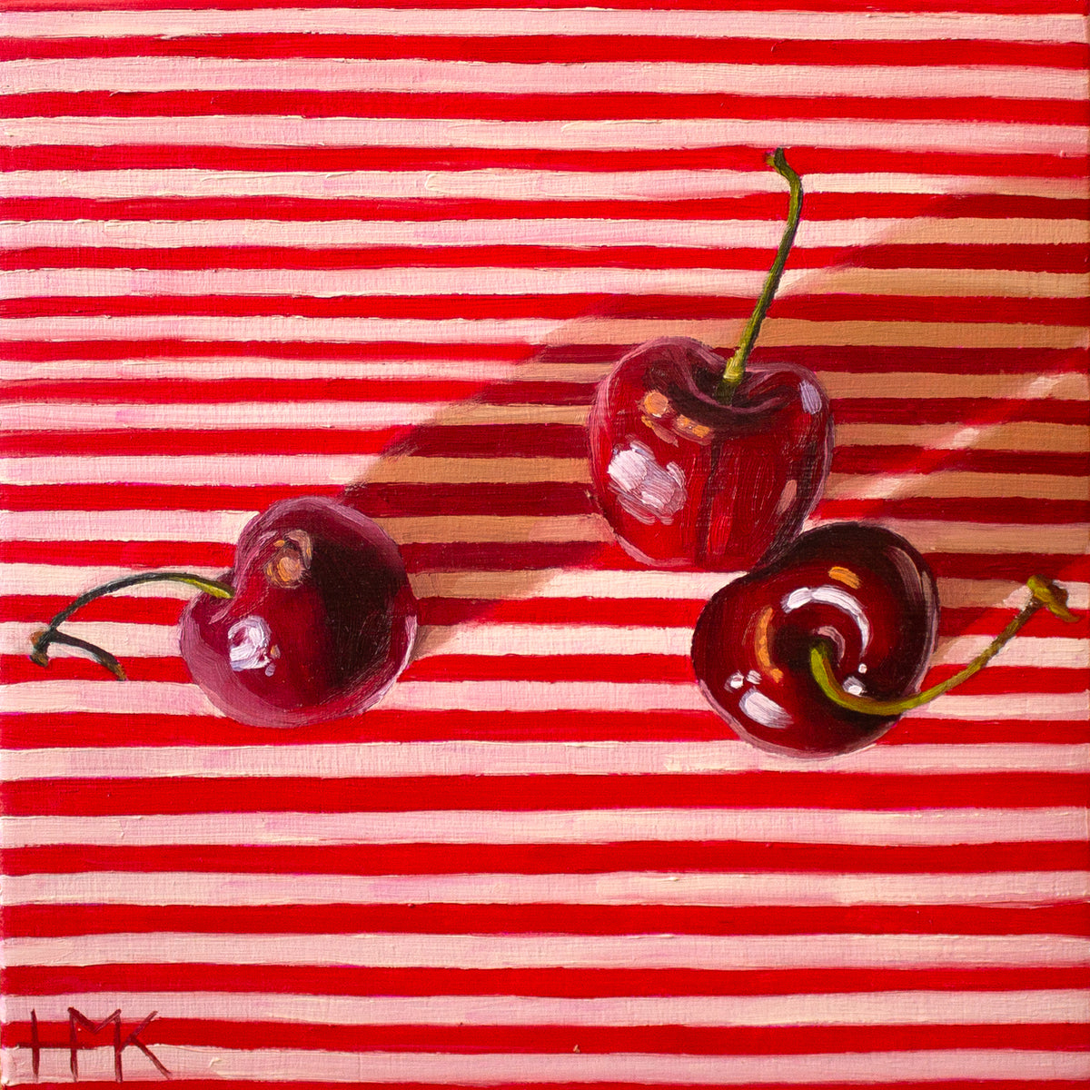 "Cherries On Red Stripes" Giclée