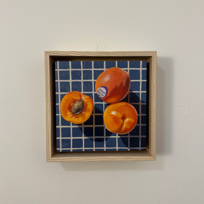 "Apricots On Tea Towel" 6x6" Painting