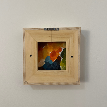 "Cantaloupe On Gingham" 6x6" Painting