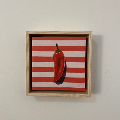 "Sweet Pepper & Stripes" 6x6" Painting