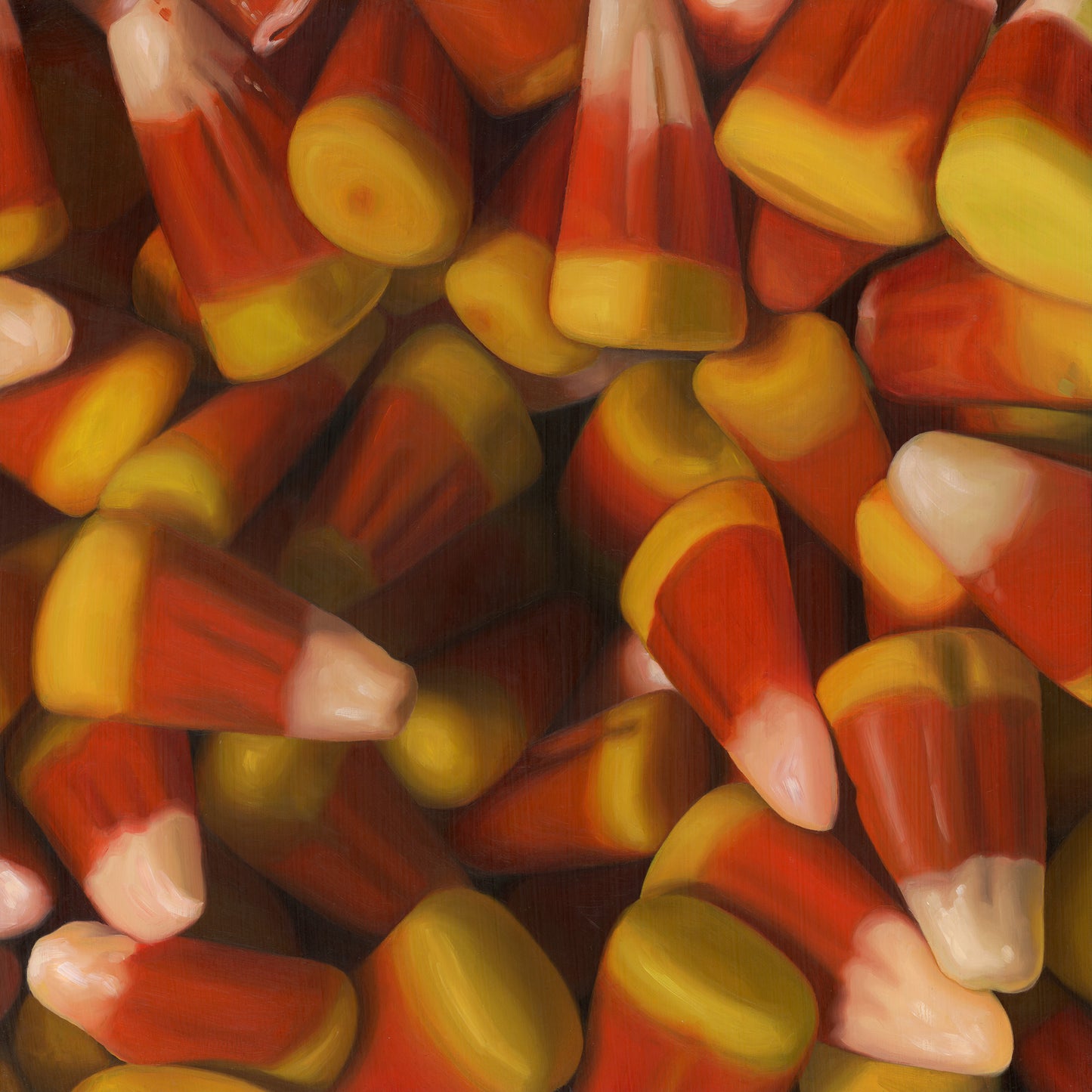The original painting “Candy Corn" by Hannah Kilby from Hannah Michelle Studios.