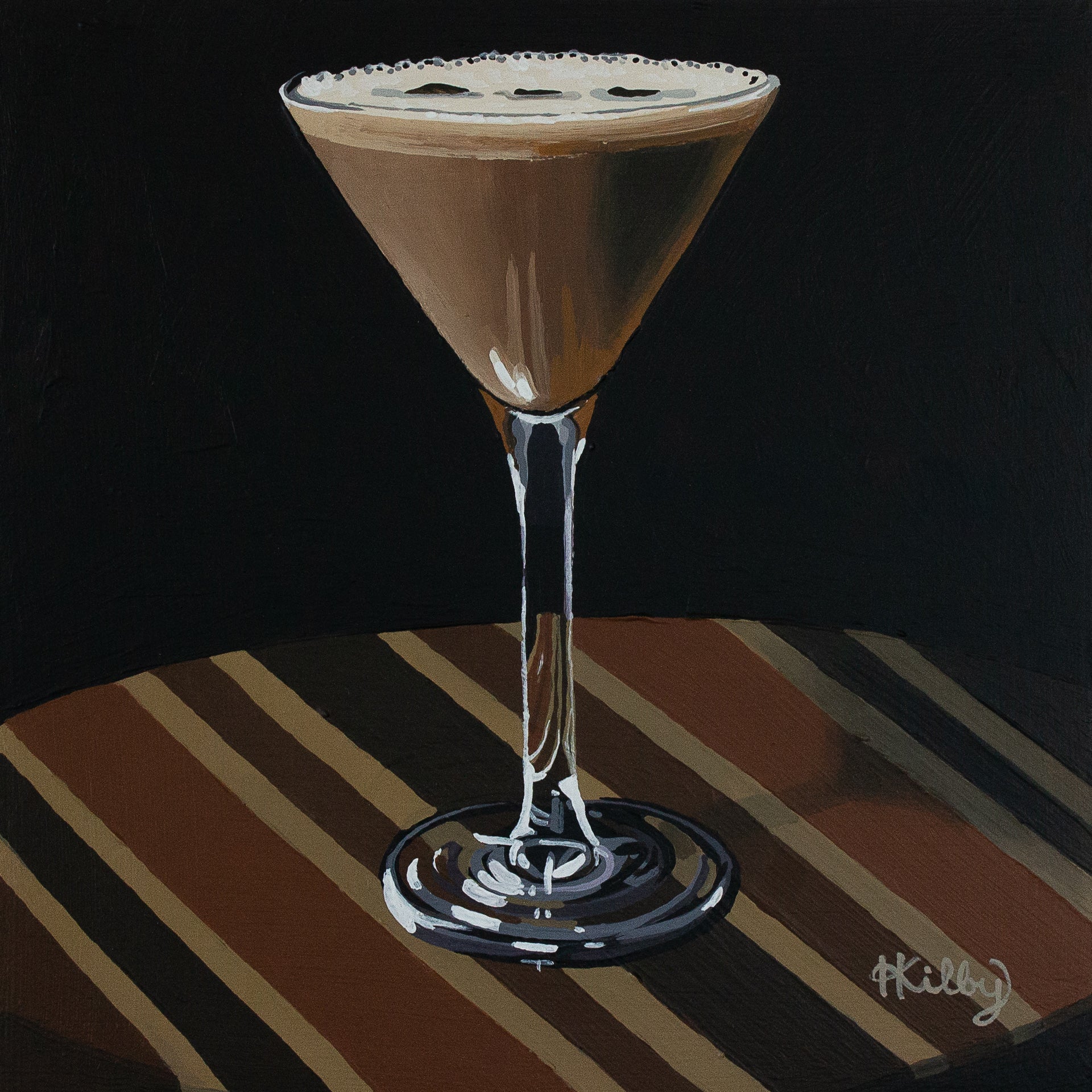 The original acrylic painting "Espresso Martini" by Hannah Kilby from Hannah Michelle Studios.