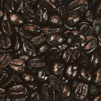 The original painting “Coffee Beans" by Hannah Kilby from Hannah Michelle Studios.