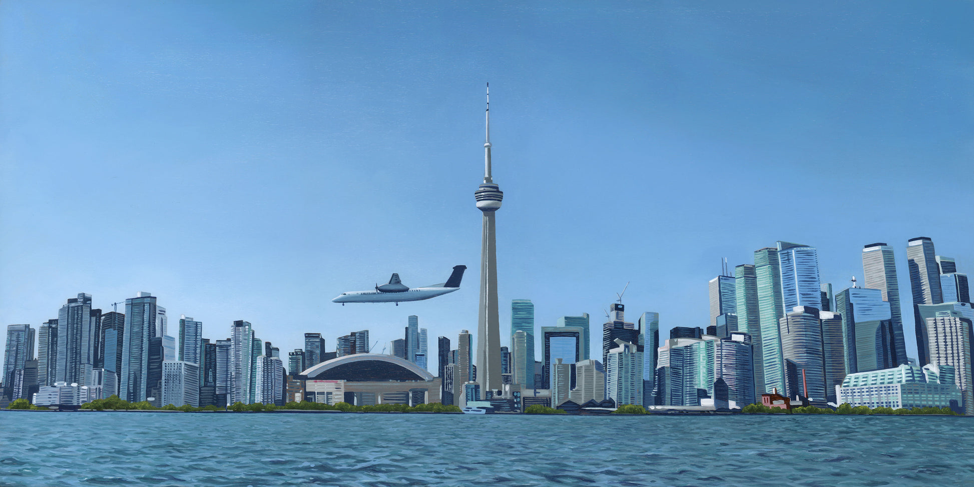 The original painting “Descent Into Toronto" by Hannah Kilby from Hannah Michelle Studios.