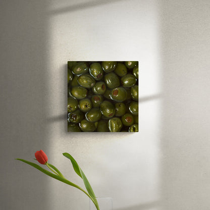 The original painting “Green Olives" by Hannah Kilby from Hannah Michelle Studios, displayed as a fine art print.
