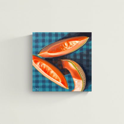 "Cantaloupe On Gingham" Giclée