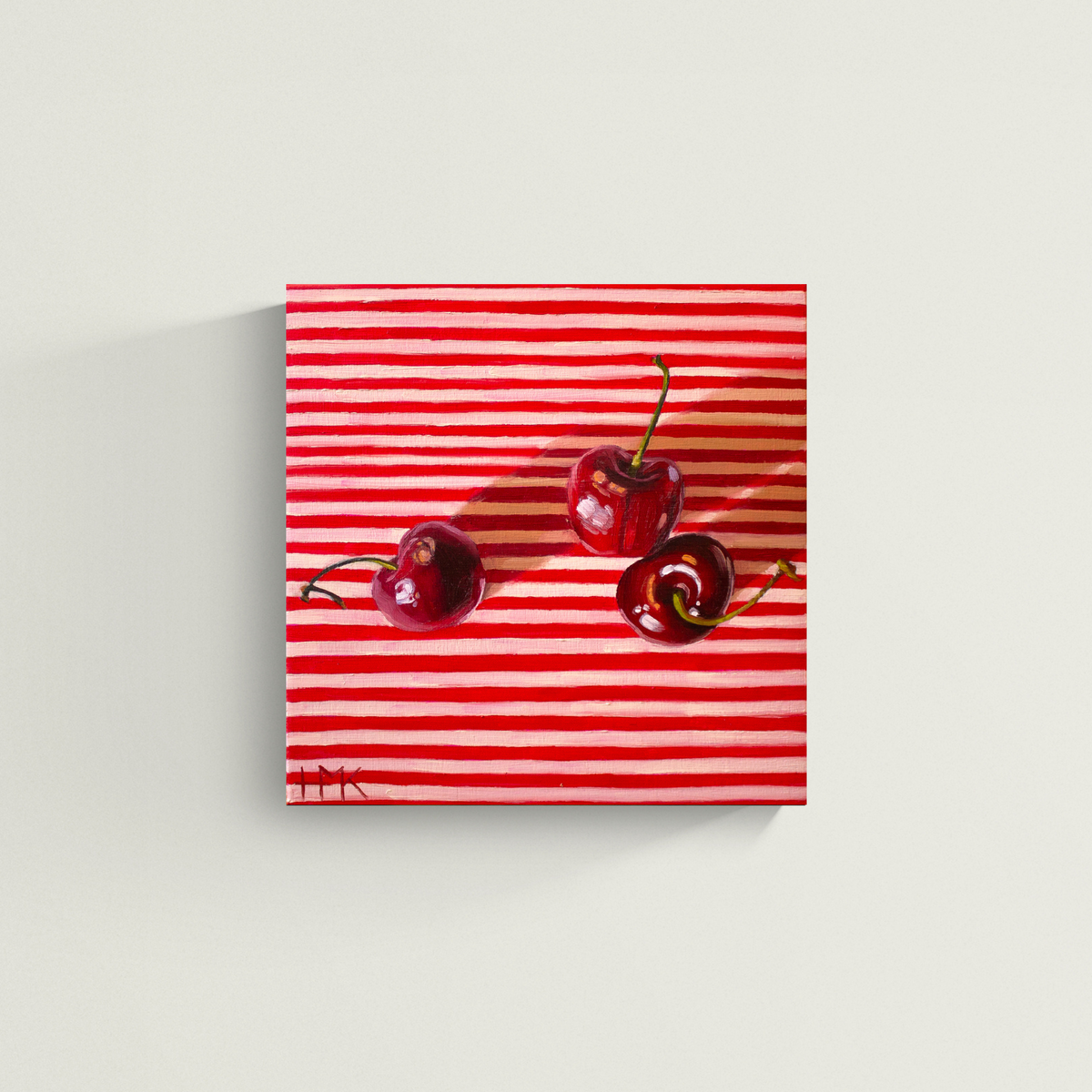 "Cherries On Red Stripes" Giclée