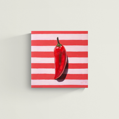 "Sweet Pepper On Stripes" Giclée