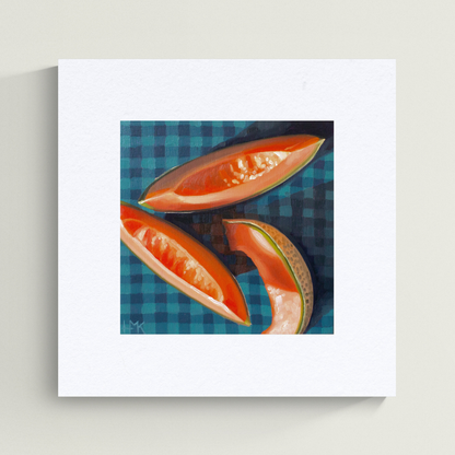 "Cantaloupe On Gingham" Giclée