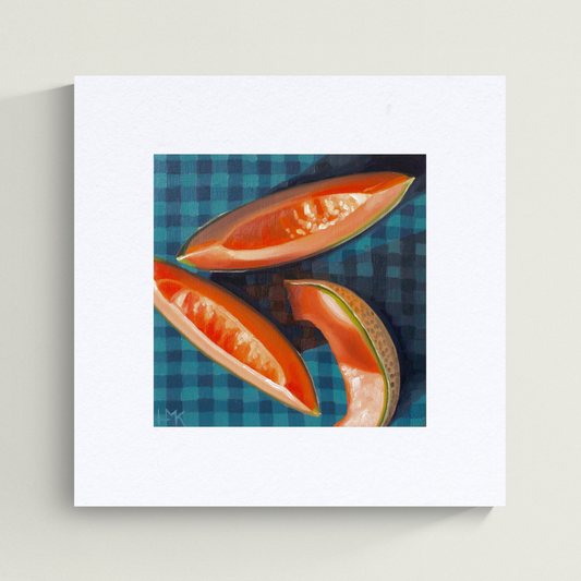 "Cantaloupe On Gingham" Giclée