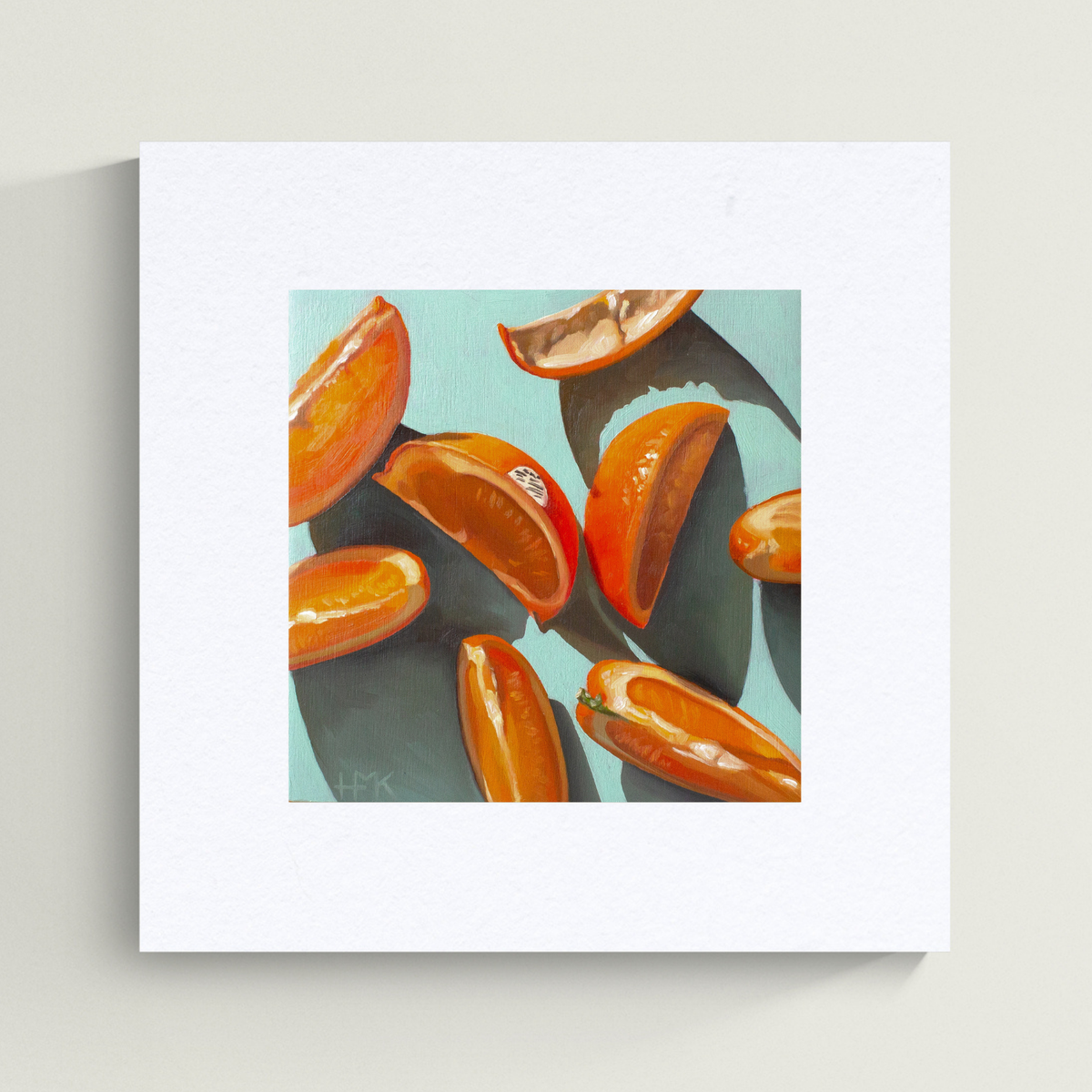 "Glowy Orange Wedges" Giclée