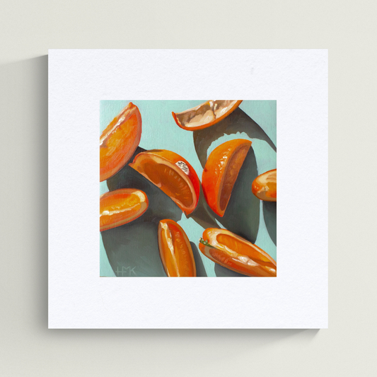 "Glowy Orange Wedges" Giclée