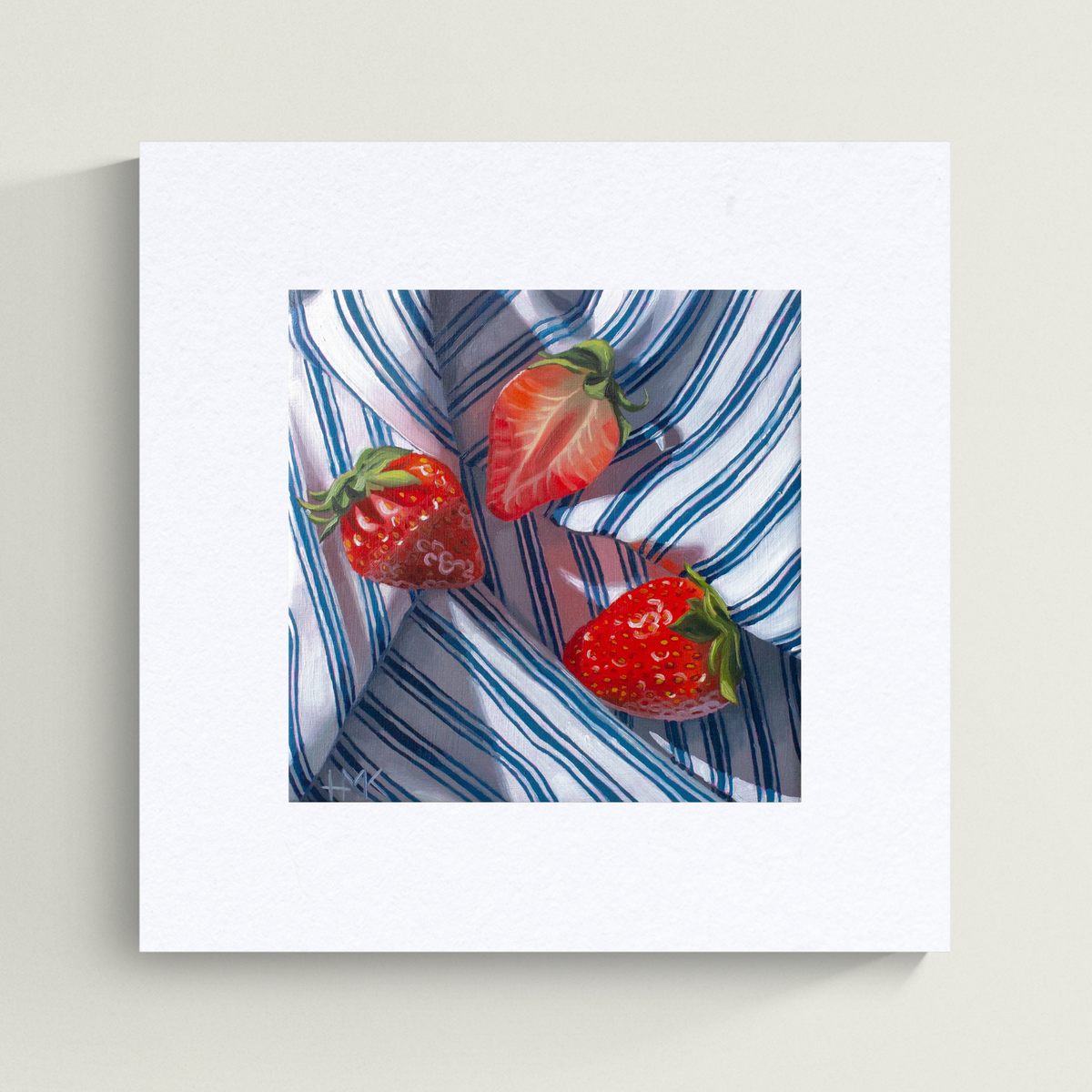 "Strawberries On Tea Towel" Giclée