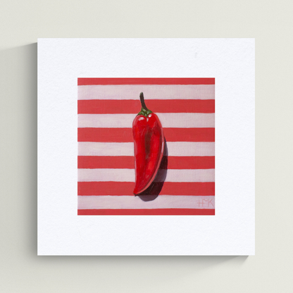 "Sweet Pepper On Stripes" Giclée