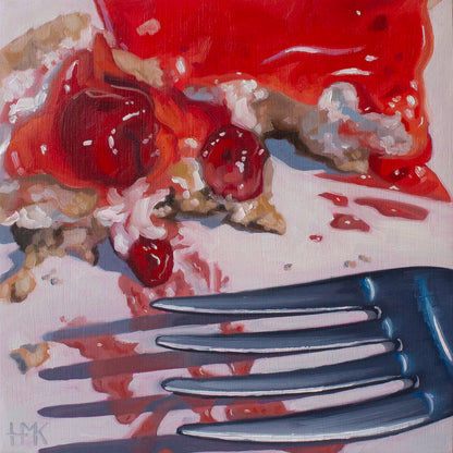 "Cherry Cheesecake" 6x6" Painting