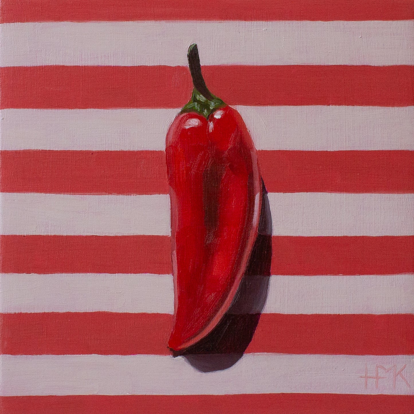 "Sweet Pepper & Stripes" 6x6" Painting