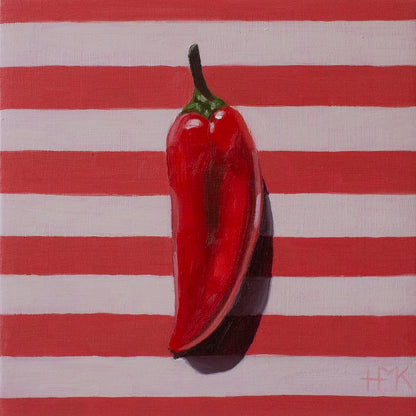 "Sweet Pepper & Stripes" 6x6" Painting