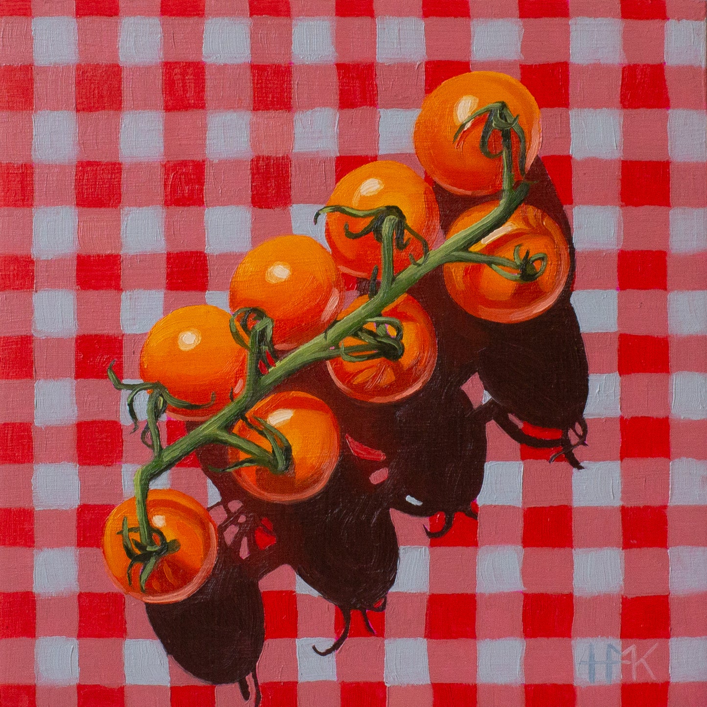 "Tomato Picnic" 6x6" Painting