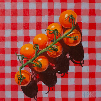 "Tomato Picnic" 6x6" Painting