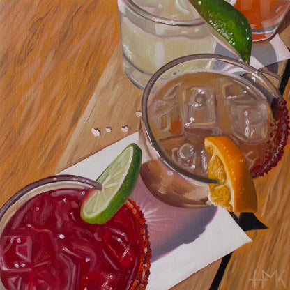 "Margarita Flight" 6x6" Painting