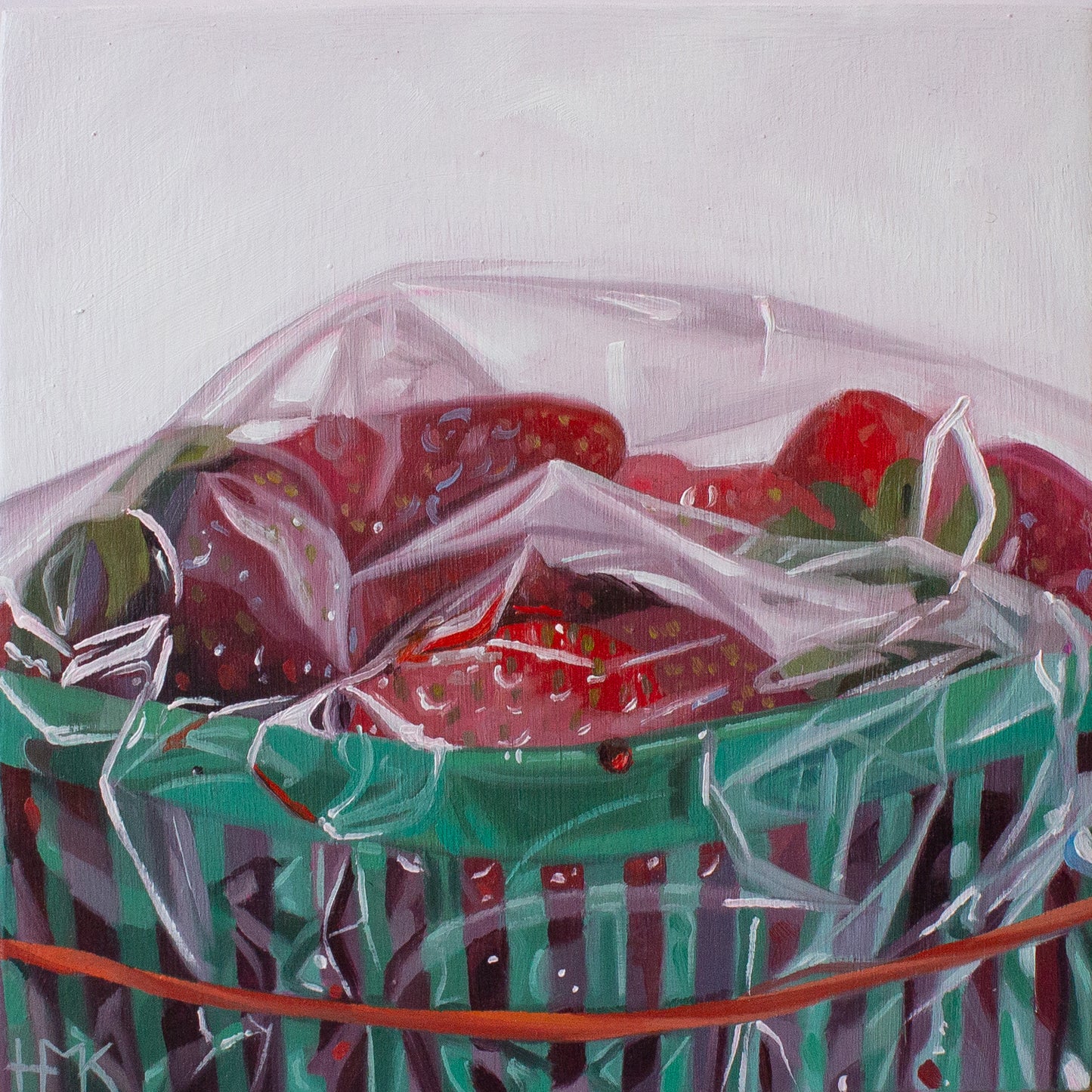 "Ontario Strawberries" 6x6" Painting