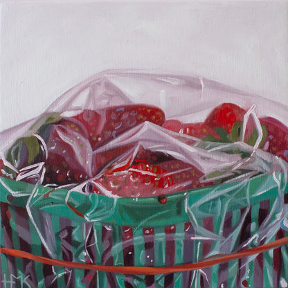 "Ontario Strawberries" 6x6" Painting