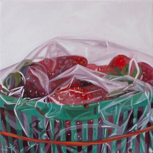 "Ontario Strawberries" 6x6" Painting