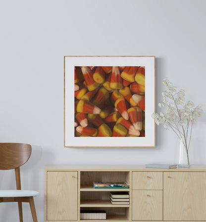 The original painting “Candy Corn" by Hannah Kilby from Hannah Michelle Studios, displayed as a fine art print.