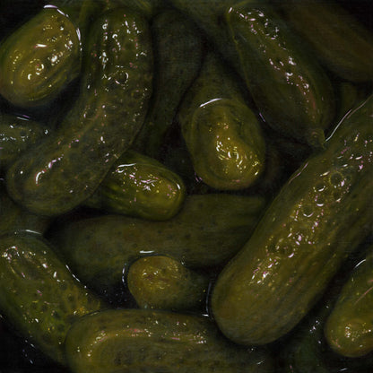 The original painting “Pickles" by Hannah Kilby from Hannah Michelle Studios.