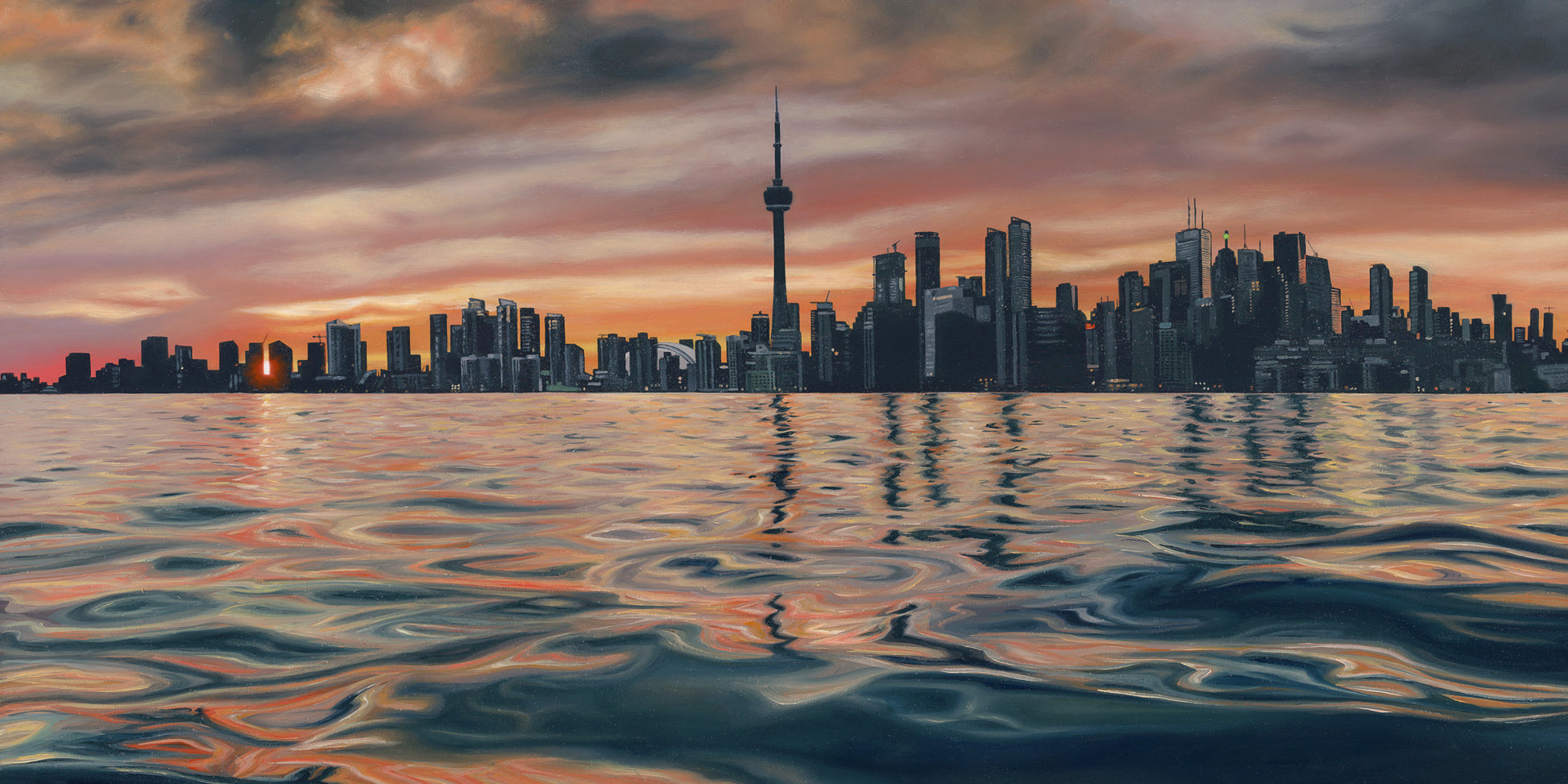 The original painting “Sundown In The 6ix" by Hannah Kilby from Hannah Michelle Studios.