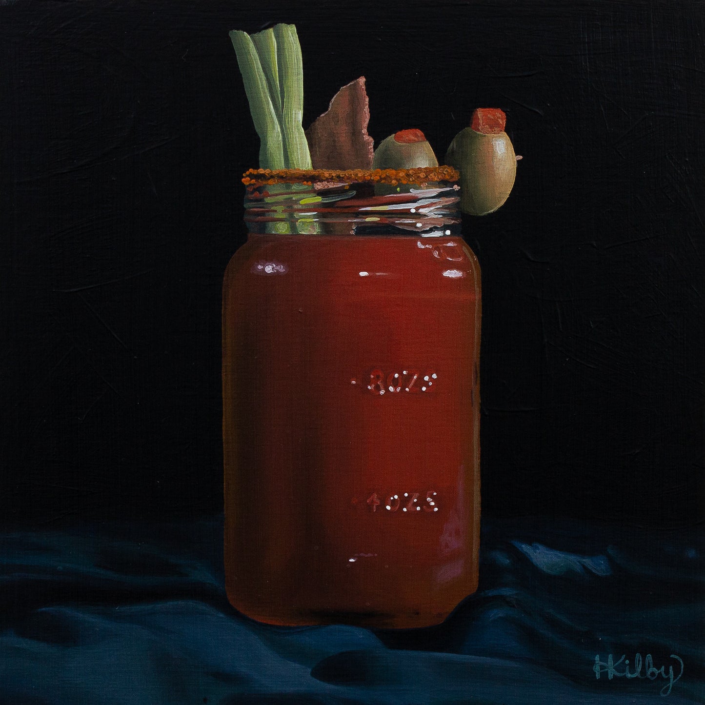 The original acrylic painting "Caesar" by Hannah Kilby from Hannah Michelle Studios.